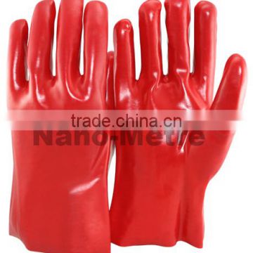 NMSAFETY Interlock full coated red PVC glove /long gloves waterproof