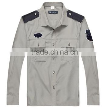 OEM custom logo unisex long sleeve security clothing guard uniform shirt