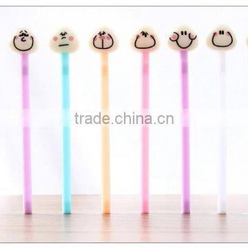 Cute steamed buns pattern cap pen 0.5mm plastic ballpoint pen