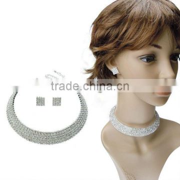 Bridal Costume Jewelry Sets Zircon Crystal Jewelry Sets Vintage Necklace n Stud Earring Jewelry Set Wholesale Manufacturer