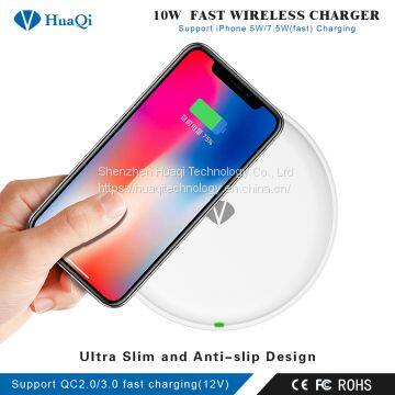 10W Fast Qi Wireless Charger Charging Pad for iPhone/Samsung/LG/Nokia/Huawei/Xiaomi