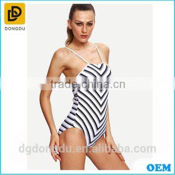2016 Customized Printed Spandex Fabric Swimwear Sexy One-Piece Swimwear