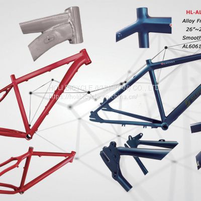 Aluminium Alloy frame with smooth welding bicycle frame high quality with putty