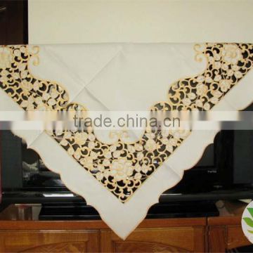 Cotton table cloth/table cover modern tablecloth designs kitchen tablecloth machine embroidery tablecloth