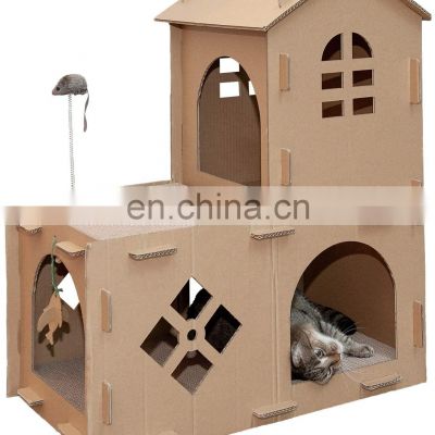 Custom Indoor Corrugated Paper Scratcher Toy Cat Cardboard House