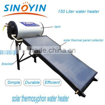 2015 hot sale compact flat plate solar water heater system with blue titanium absorber solar collector