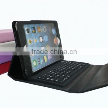 Bluetooth keyboard for ipad mini & stand leather case black