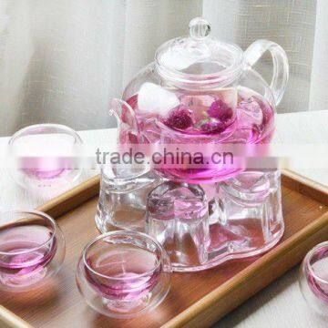 Heat resistant glass teapot