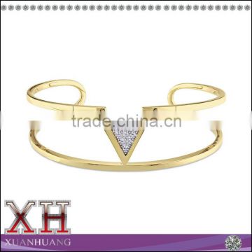 Yellow Gold Plate Triangle Hot Sale Open Good Selling Fashion Bangle