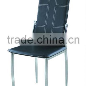 balck PU seat & back metal tube dining chair