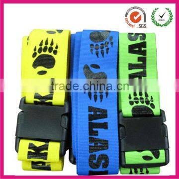 2013 printed luggage strap with plastic buckle