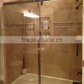 high quality tempered frameless bronze shower sauna glass door with EN12150 certification