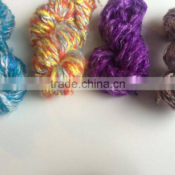 custom dyed banana silk yarns made in single solid colours as well as multi colours