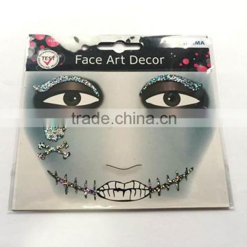 custom party bling face sticker halloween makeup crystal tattoo sticker