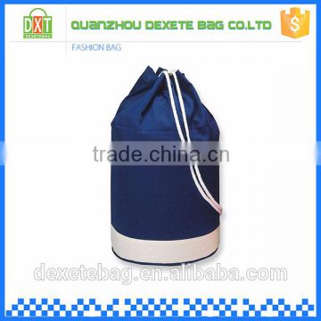 White stripe bicolour navy duffle bag custom cotton drawstring bag