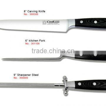 BEST 3Pcs MICARTA Handle Carving Knife Set