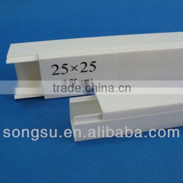 White Decorative PVC cable trunking 25X25mm