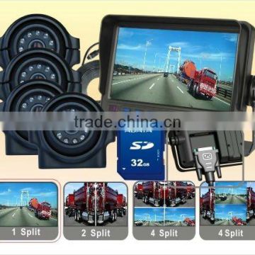 7" Digital Screen Quad Monitor Camera system to Show 4 Camera Views at one time