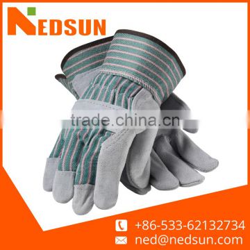 Cow split protective leather safety gloves