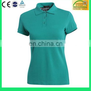 Women Green Custom Plain Cheap Promotional Polo Shirt --6 Years Alibaba Experience