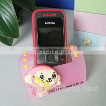 handmade custom rubber mobile phone holder,soft pvc foldable cellphone holder for desk