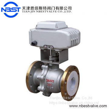 For Anti-Corrosive Lining Ptfe Flange Ball Valve Motorized Stainless Steel