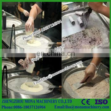 10 fruit container double pan Instant Ice Cream Rolls Machine/Thailand Rolled Fried Ice Cream Machine