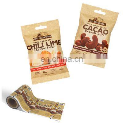 35g cashew nut sanck custom printed matte glossy kemasan roll sachet plastic packaging bag