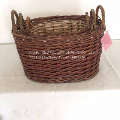 Custom Good Quality Handwoven Willow Storage Weave Wicker Picnic Basket