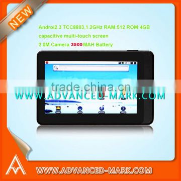 New 7 " android 2.3 TCC8803 , 1.2 GHZ 512 MB 4GB Multi-Touch Screen 2.0M Camera 3500 MAH Battery Tablet PC