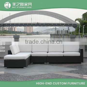 High end ratan wicker garden outdoor furniture rattan sectional l shaped sofa set