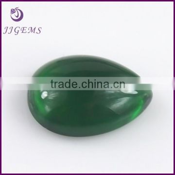 synthetic cab green oval flat glass gems