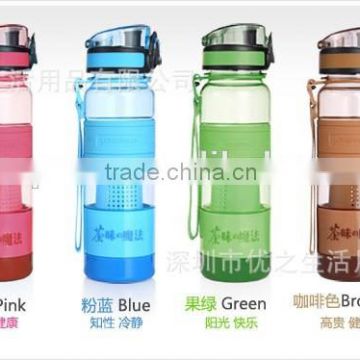 Custom-Made tritan silicon 750ml plastic tea infuser bottle