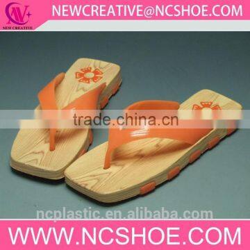 pcu foam zoris wooden thong flat flip flop cork sole slipper