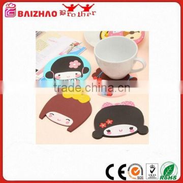Cute Japanese girl style Cup Mat silicone Coaster Placemats Coffee Mug Mats Cup Pads