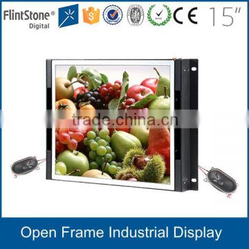 FlintStone 15 inch high resolution high contrast ratio open frame security digital screen