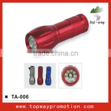 Supply all kinds cheap hot promotion aluminum torch 9LED