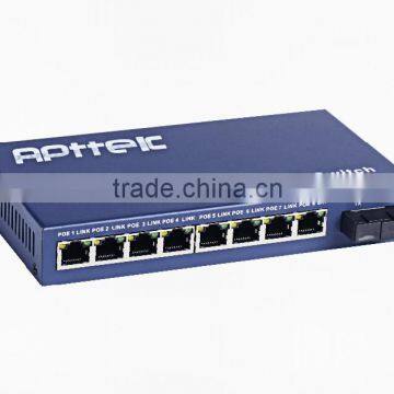 MDI/MDIX auto-negotiation 10/100M ethernet optic POE switch