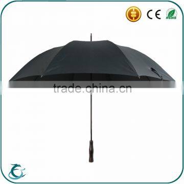 China factory straight golf fiberglass frame super windproof umbrella