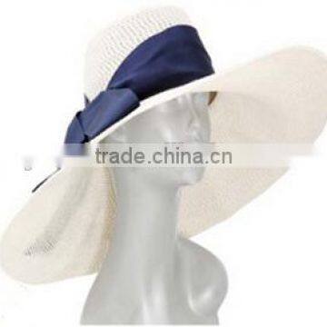 Elegant fashion summer style paper straw hat with large brim