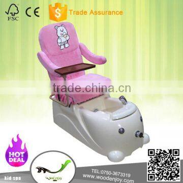 Pink and white salon chair for kid pedicure spa chair