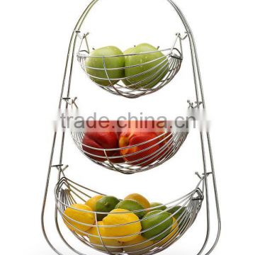 New Design Chrome Wire 3 Tiers Fruit Basket