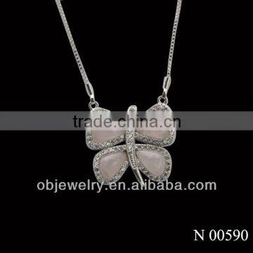18K Gold plated butterfly silver semi-precious necklace jewellers