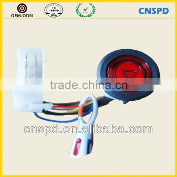 12v Round red warning bus switch with 8 terminals