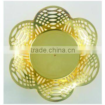 Hot sale flower shape golden plate