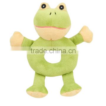 New deisgn Lovely Fashion safe comforbale High quality Customize Baby gifts and Gifts Wholesale plush toy Rattle Frog