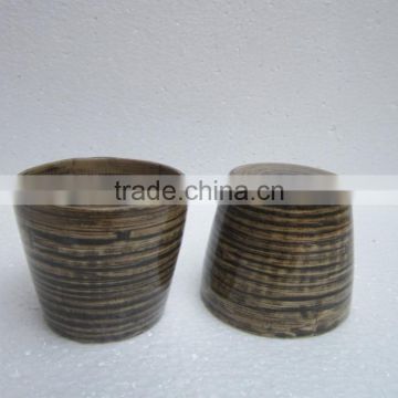 Round bowl made of natural spun bamboo for kitchenware from Vietnam