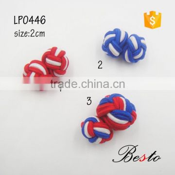Stock cheap 2cm mini hot-sale make custom silk knots cufflinks for garments decoration