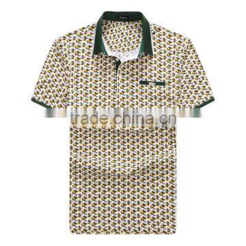 100 cotton honeycomb branded men polo shirt