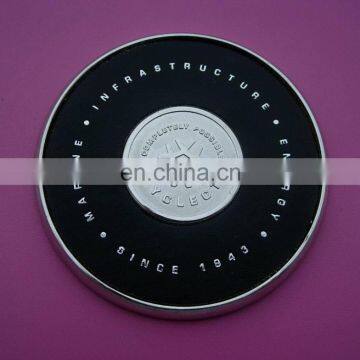 zamac and PU circle metal cup holder coaster